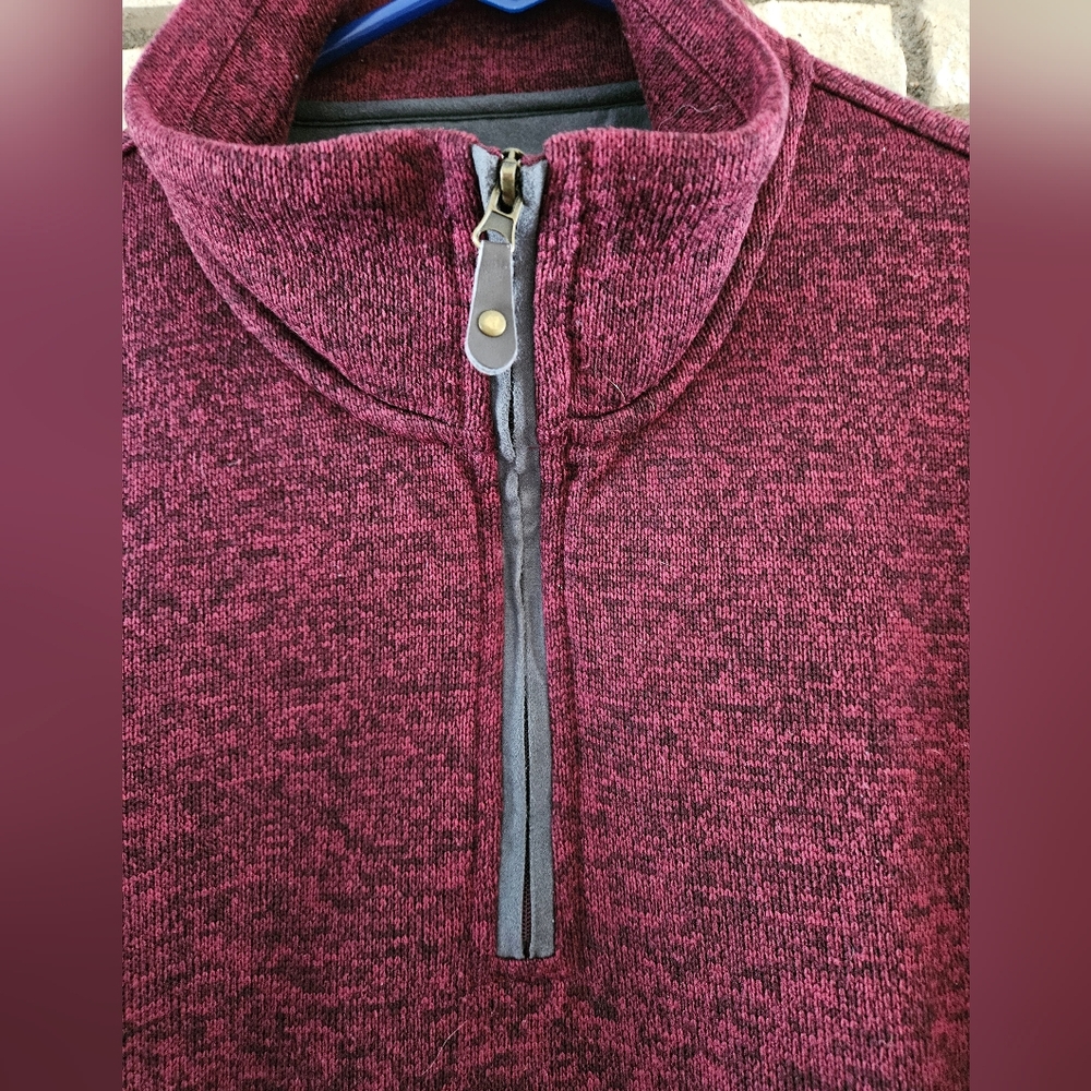 Haggar Cool 18 Pro Quarter-Zip Sweater, Wine color, 2XB